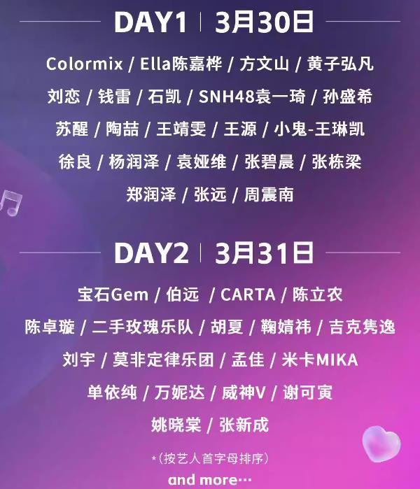 2024QQ音樂巔峰盛典嘉賓名單