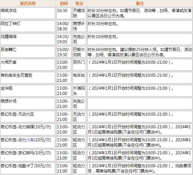 橫店影視城劇組動態及表演時間