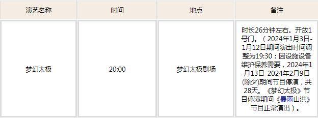 橫店影視城劇組動態及表演時間